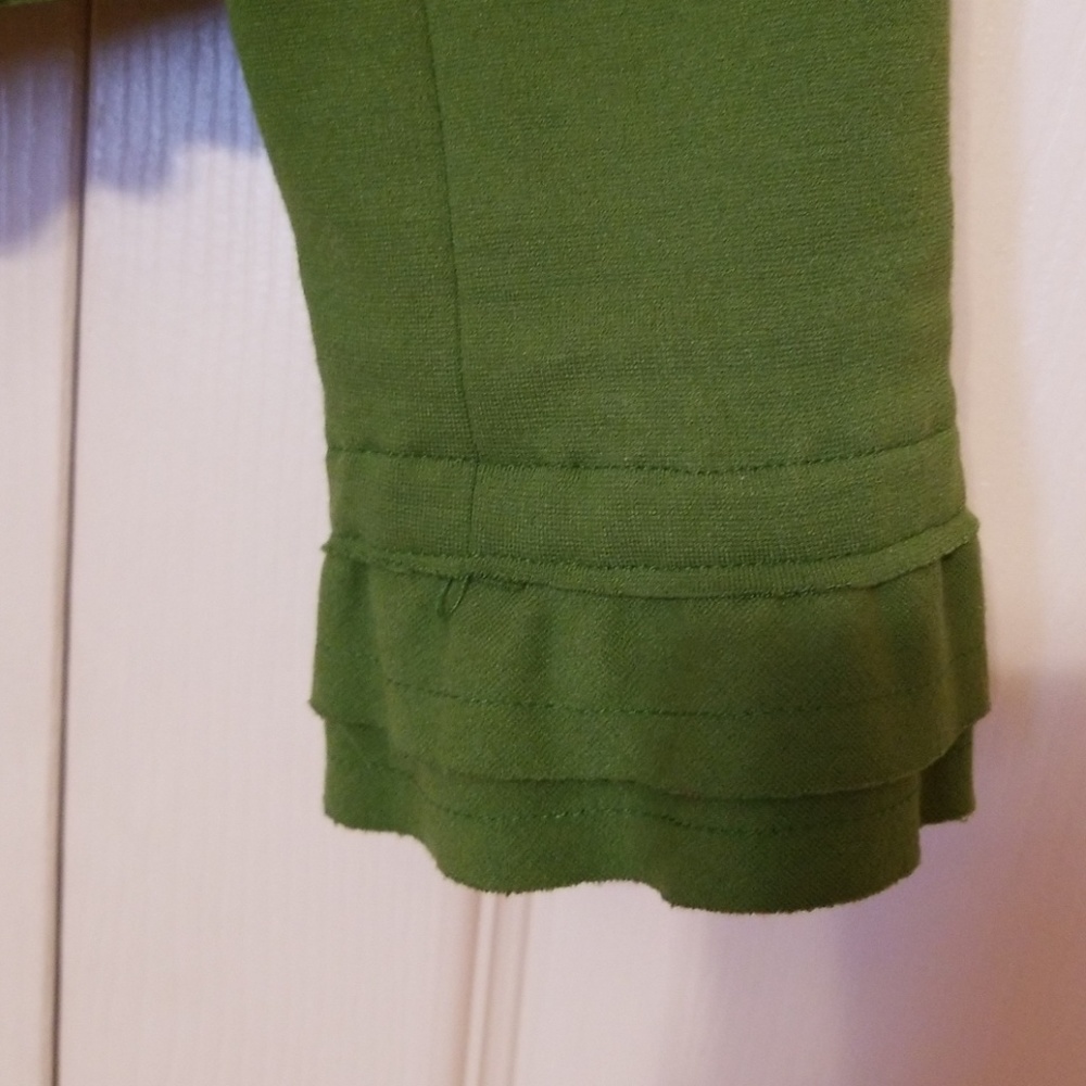 INC Green Jacket with Ruffle Collar - Picture 4 of 6